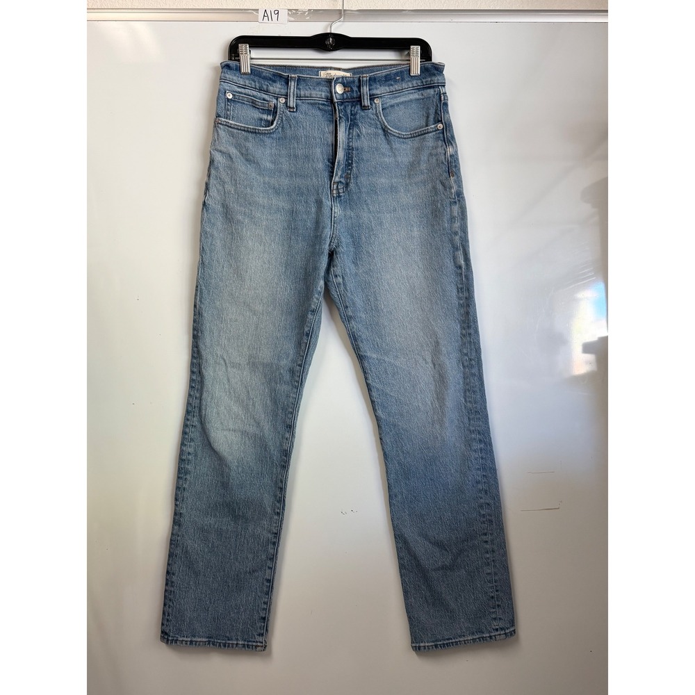 Madewell 90s Straight Leg Jeans Light Wash High Rise Denim 28